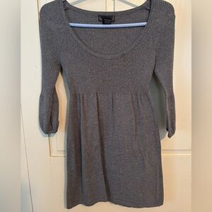 Gray Ribbed Knit Dress